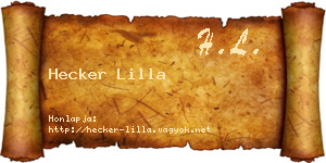 Hecker Lilla névjegykártya